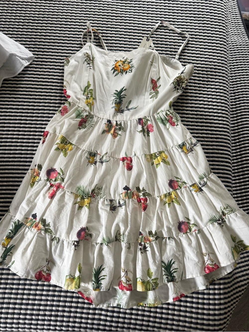 Anthropologie White Floral Midi Summer Dress